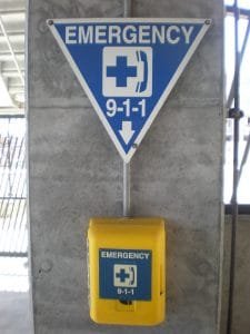 SSF BART parking structure 9 1 1 phone